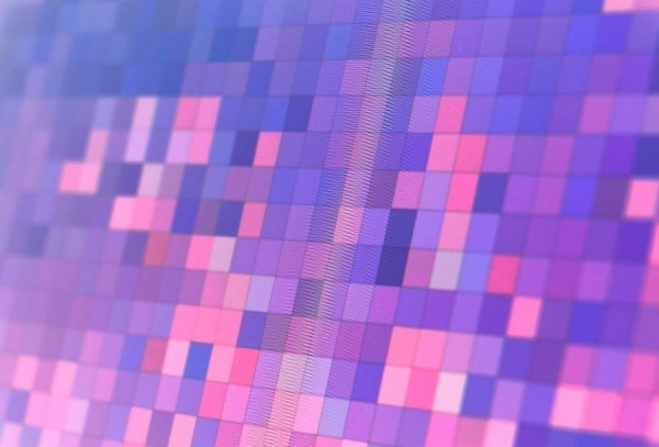 Detailní záběr na pixely monitoru